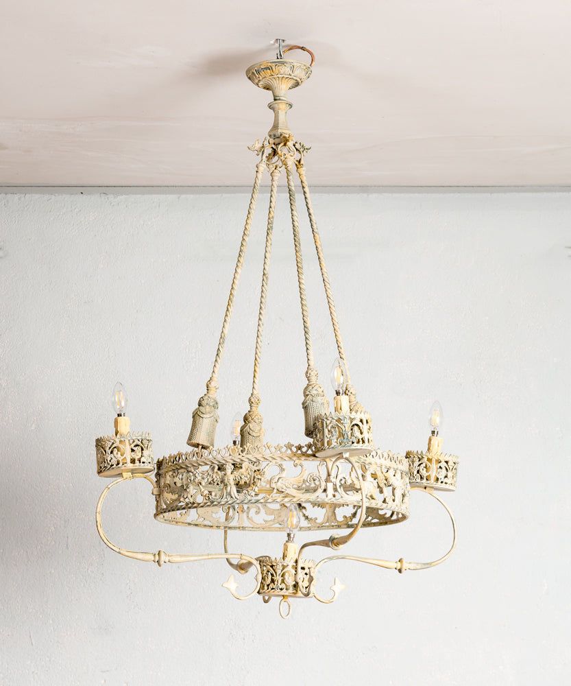 Antique wrought iron lamp
