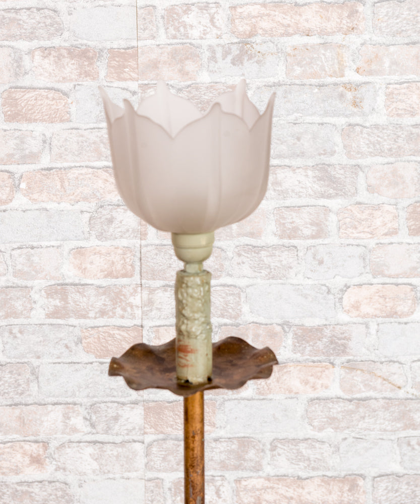 Antique wrought iron floor lamp