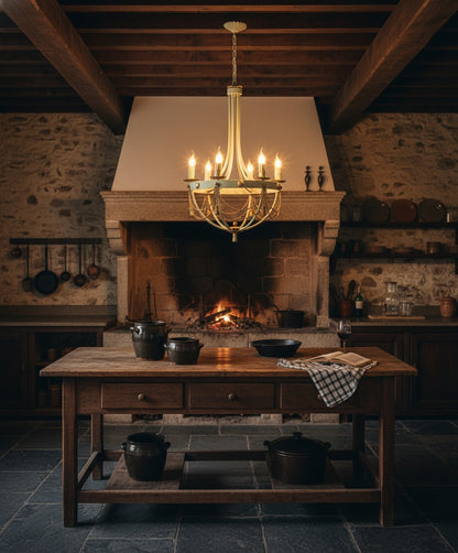 Lámpara antigua de hierro provenzal