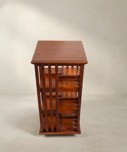 Librero Giratorio de Madera Maciza | Estilo Clásico Inglés