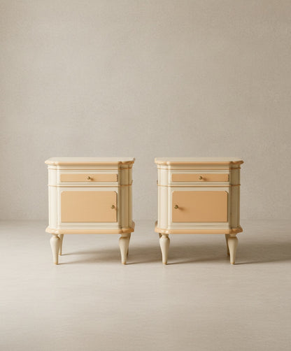 Pareja de mesitas de noche vintage Aube