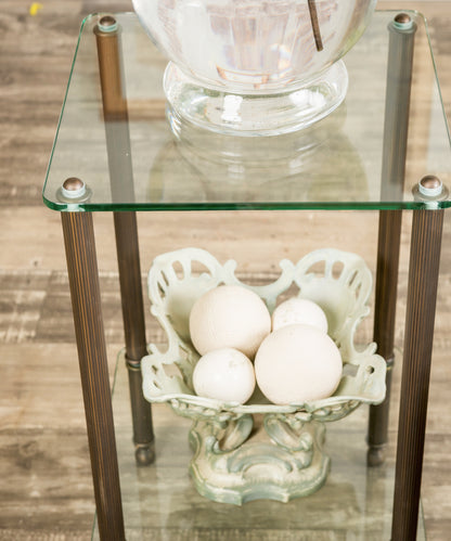 Brass and glass side table