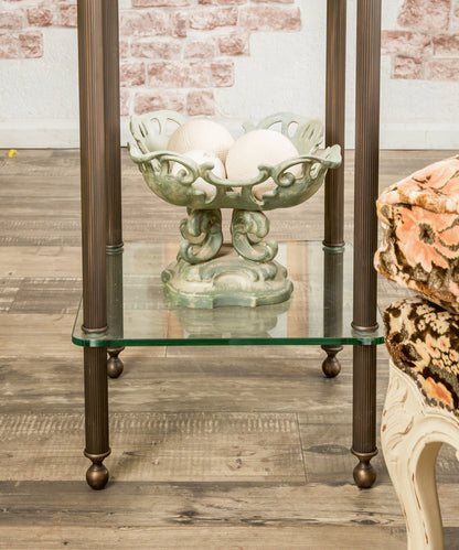 Brass and glass side table