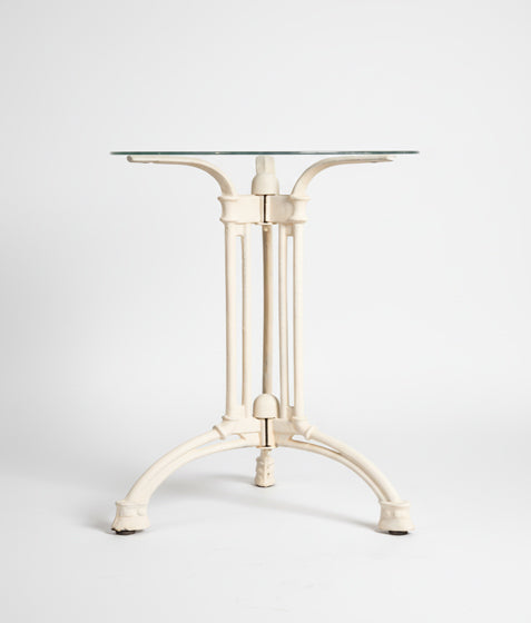 Mesa auxiliar vintage de metal y cristal Venecia