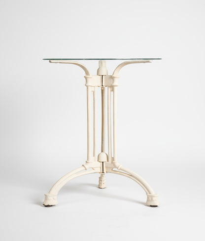 Mesa auxiliar vintage de metal y cristal Venecia