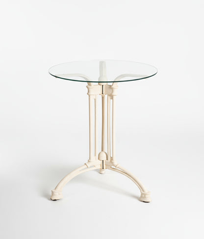 Mesa auxiliar vintage de metal y cristal Venecia