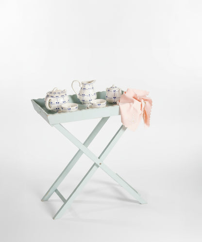 Folding side table with tray