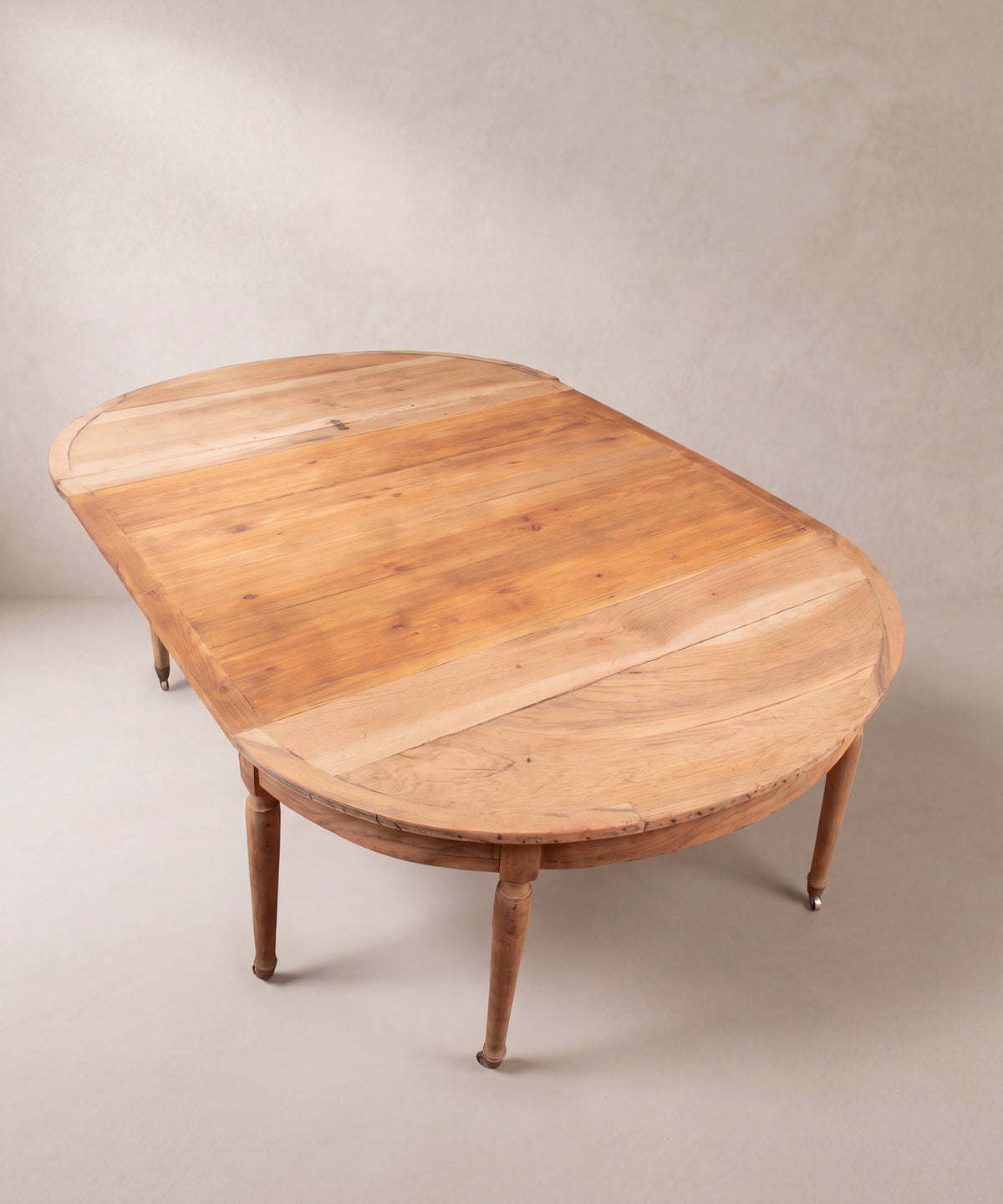 Consola demi-lune antigua de nogal con tapa abatible plegada vista general — Antique Arte y Decoración