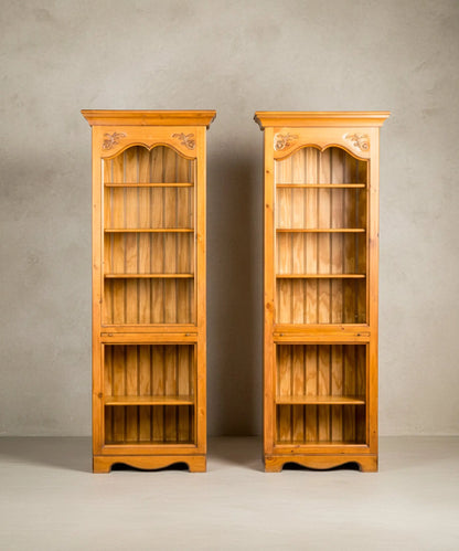 Librería Alta de Pino Macizo con Balda | Estilo Campestre