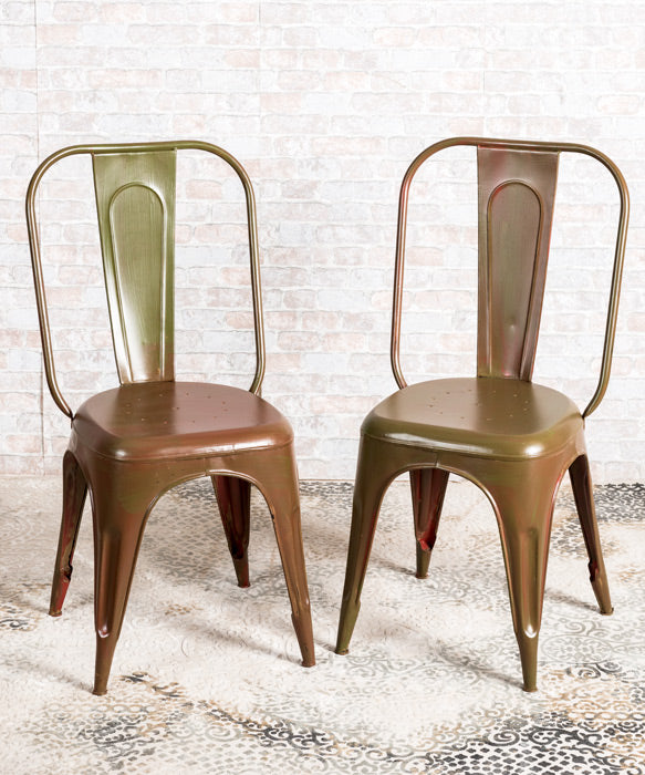 Set of eight industrial design chairs