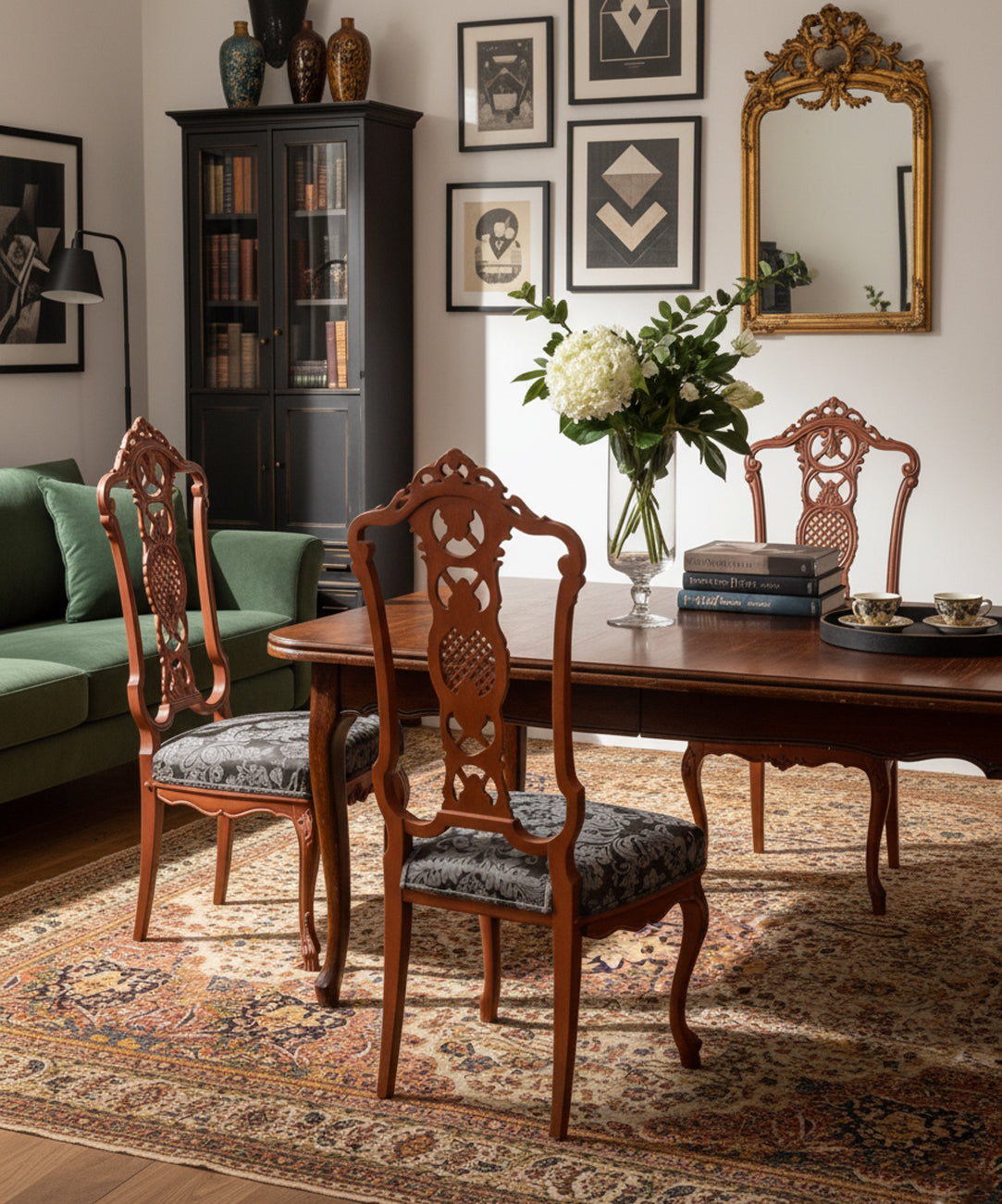 Set of 6 antique Jade chairs