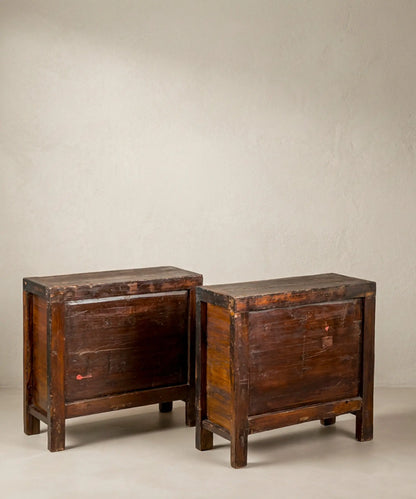 Trasera de la pareja de aparadores chinos en olmo macizo — Antique Arte y Decoración