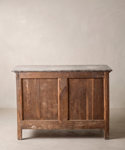 Cómoda Imperio vista trasera con bastidor y paneles de roble — Antique Arte y Decoración