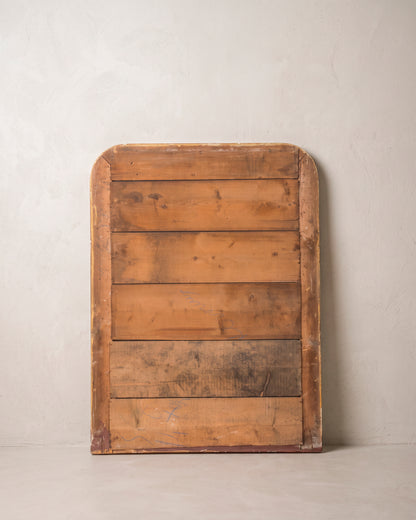 Espejo antiguo Luis Felipe vista trasera con tablas de abeto y anotaciones a lápiz — Antique Arte y Decoración