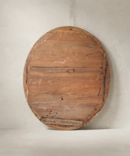 Espejo ovalado vista trasera con tablas de pino de época — Antique Arte y Decoración