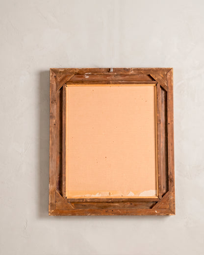 Espejo vintage vista trasera, bastidor de madera con escuadras en las esquinas — Antique Arte y Decoración