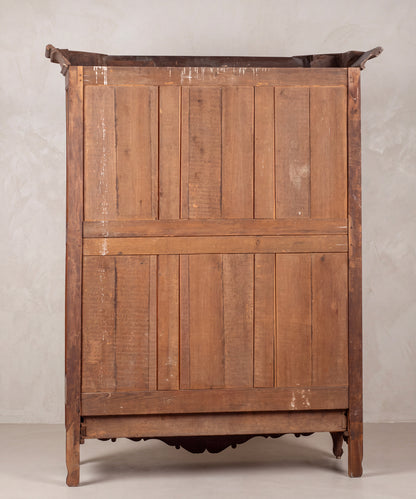 Armario antiguo francés vista trasera, tablas con marcas de sierra de época — Antique Arte y Decoración
