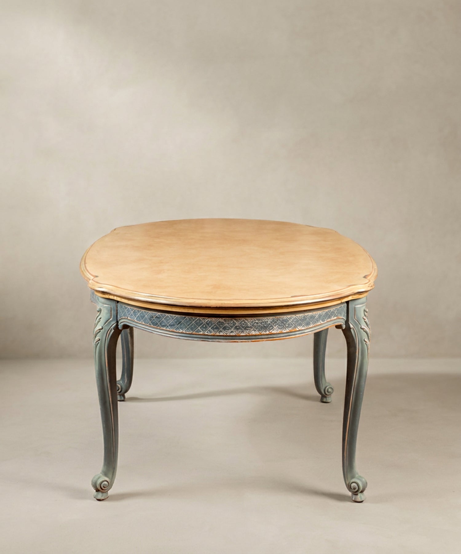 Mesa de Comedor Extensible Ovalada | Luis XV Provenzal Decapada en Azul