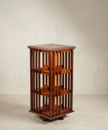 Librero Giratorio de Madera Maciza | Estilo Clásico Inglés