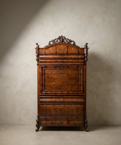 Secreter Abatant antiguo en Pluma de Nogal