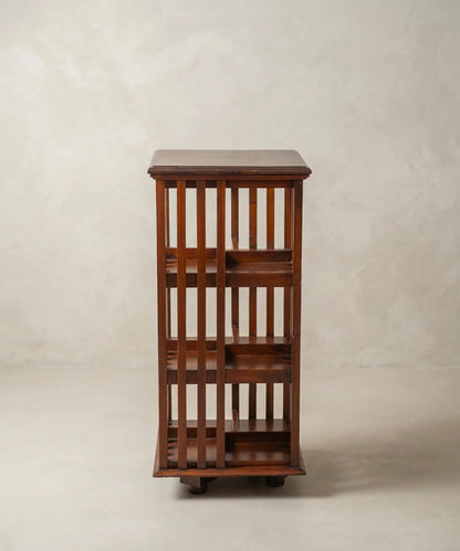 Librero Giratorio de Madera Maciza | Estilo Clásico Inglés