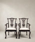 Pareja de sillones vintage Chippendale negro decapado vista frontal — Antique Arte y Decoración