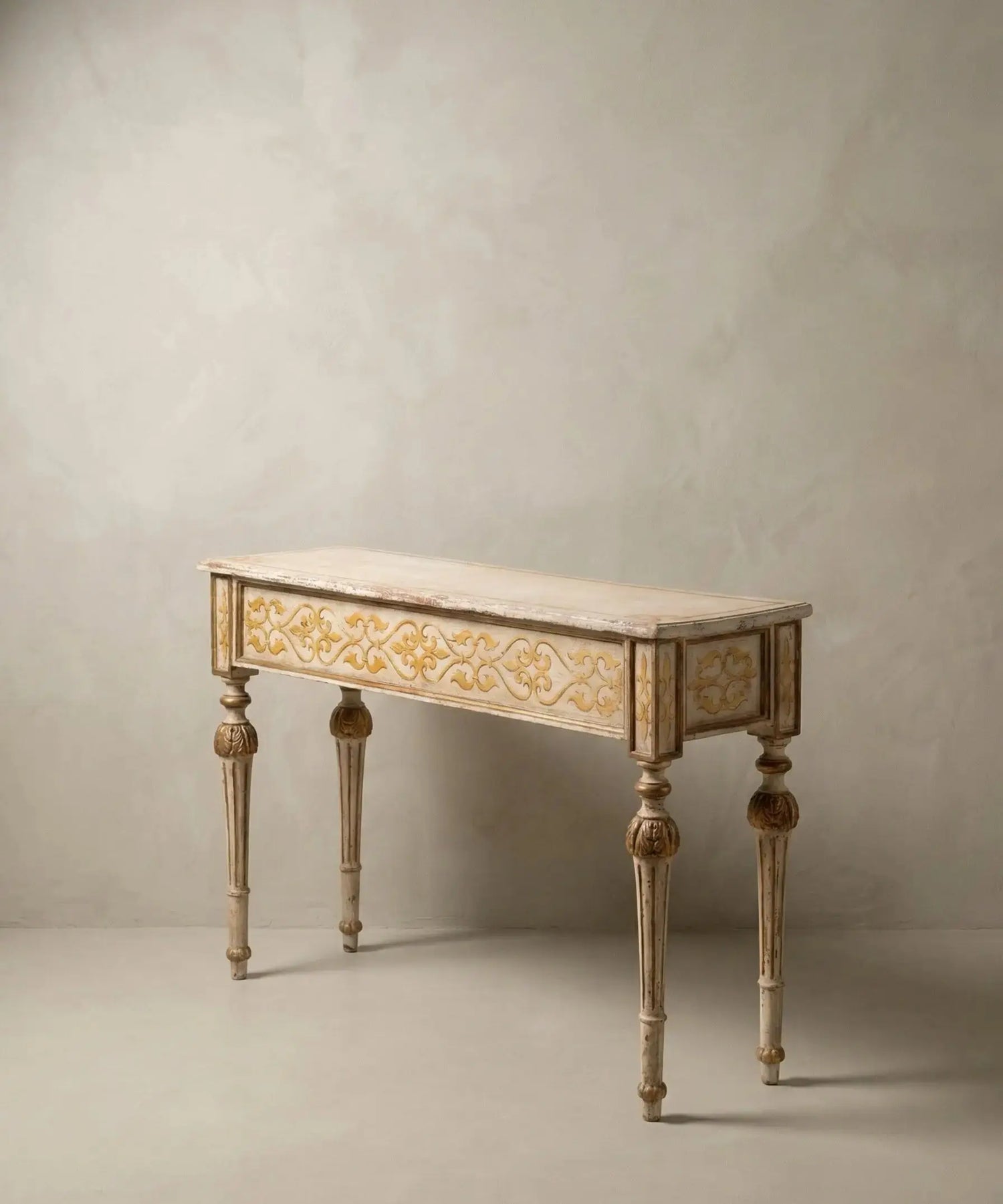 Consola antigua policromada de estilo Luis XVI Antique arte y decoracion