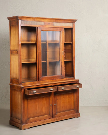 Vitrina Antigua de Cerezo con Puertas Correderas