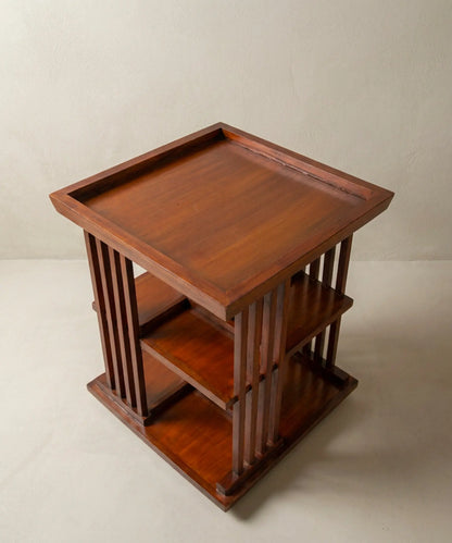 Librero vintage en madera maciza vista cenital en tres cuartos — Antique Arte y Decoración