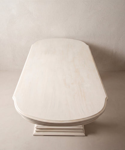 Mesa de Comedor Extensible con Cisnes Tallados | Estilo Imperio en Haya Maciza