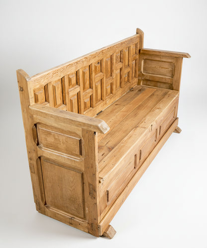 Banco escaño rústico de madera