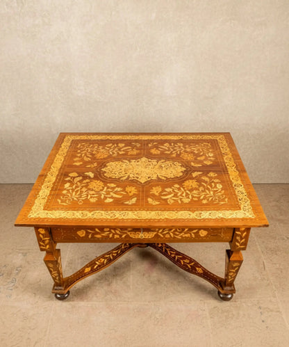 Mesa antigua de época con marquetería floral holandesa (Siglo XIX) Antique arte y decoracion