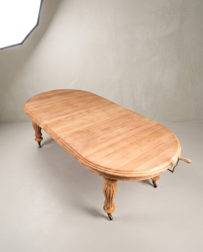 Mesa de Comedor Extensible de Caoba con Manivela | Estilo Victoriano, hasta 386 cm