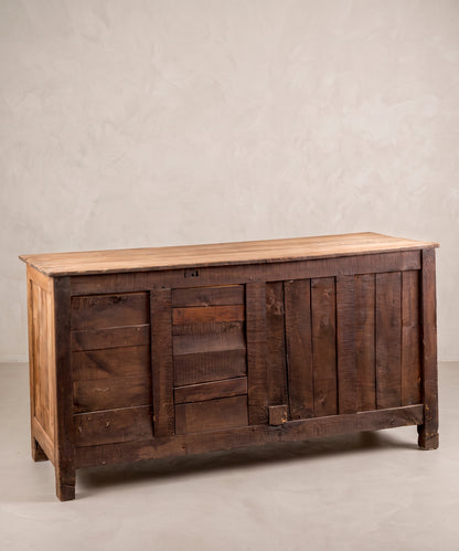 Aparador antiguo francés vista trasera de tablas aserradas en bastidor — Antique Arte y Decoración