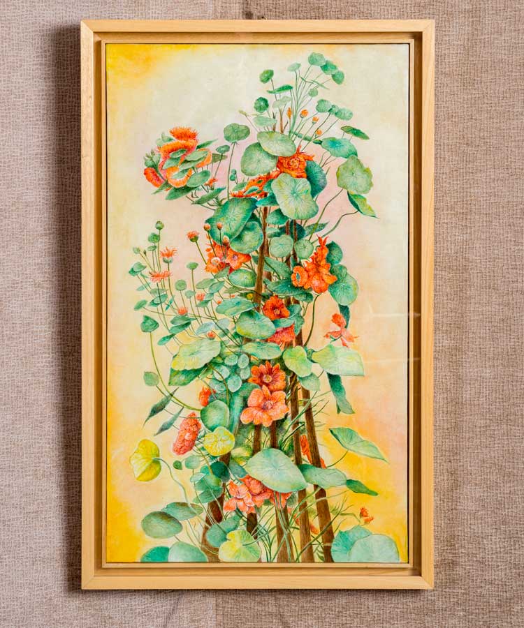 Bodegón de flores pintado sobre tela - Antique arte y decoracion