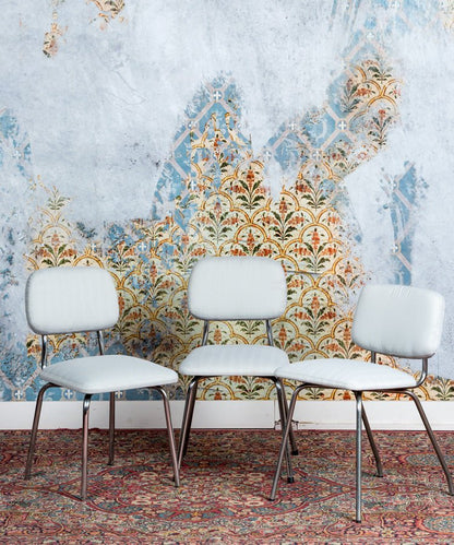 Conjunto de sillas vintage tapizadas - Antique arte y decoracion