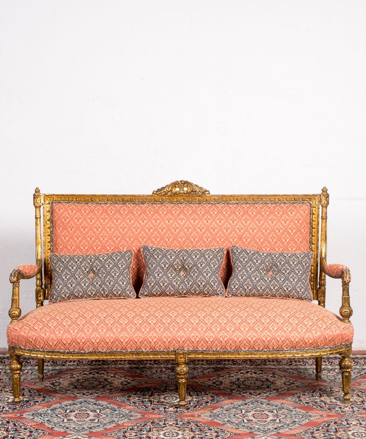 Conjunto de sofá y sillones Luis XVI antiguos - Antique arte y decoracion