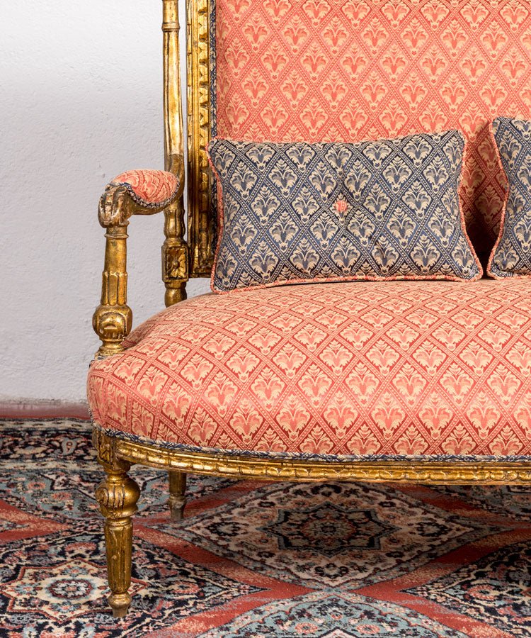 Conjunto de sofá y sillones Luis XVI antiguos - Antique arte y decoracion