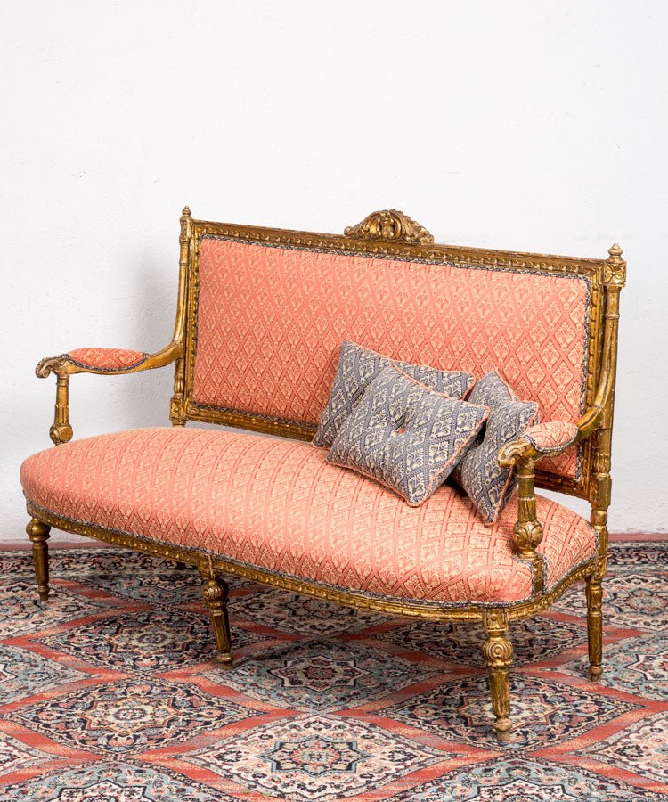 Conjunto de sofá y sillones Luis XVI antiguos - Antique arte y decoracion