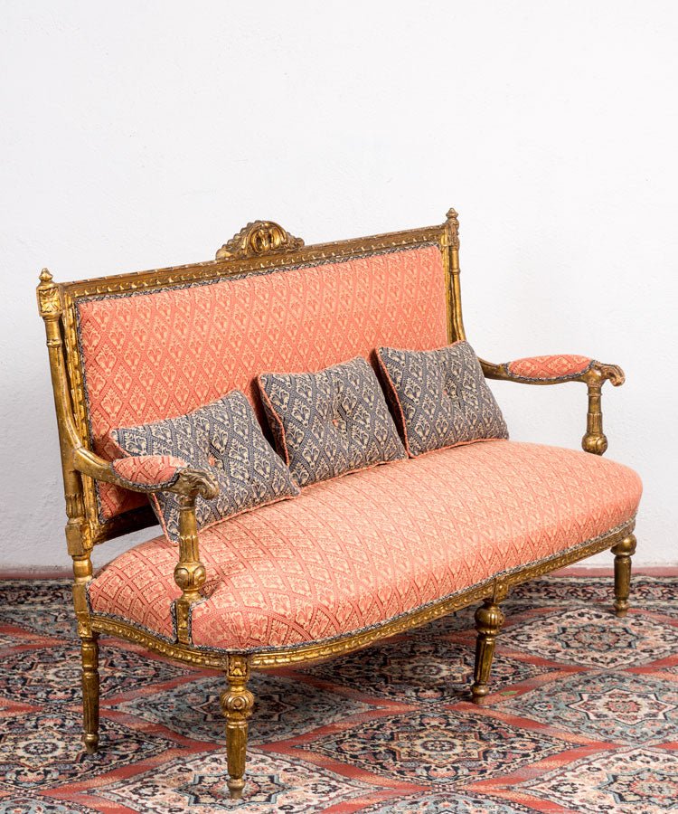 Conjunto de sofá y sillones Luis XVI antiguos - Antique arte y decoracion