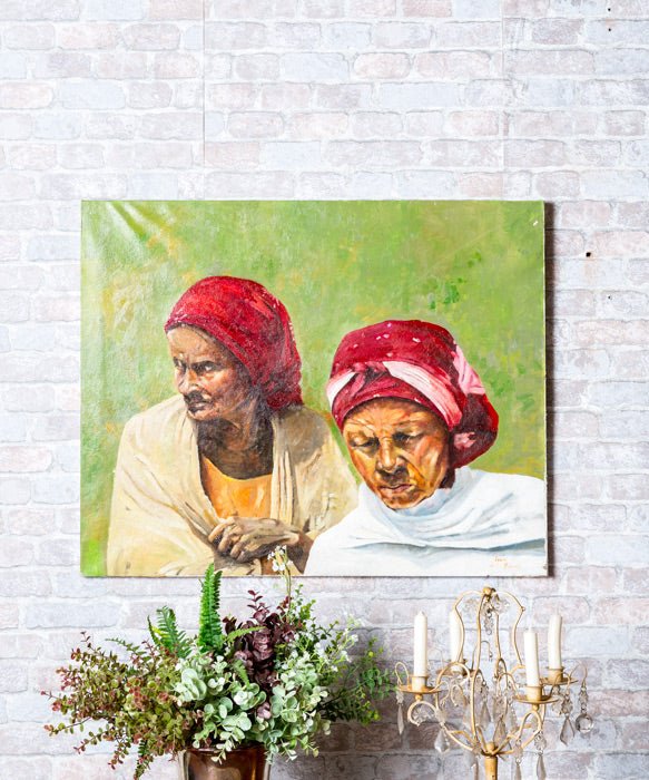 Cuadro ancianas con turbante - Antique arte y decoracion