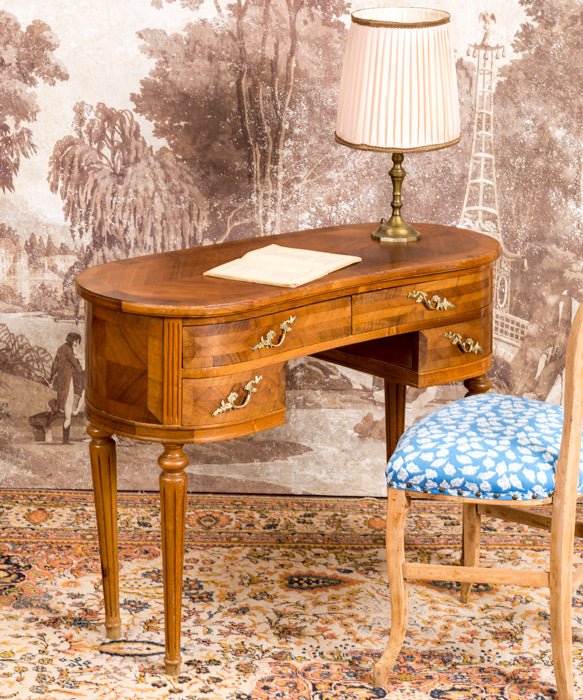 Escritorio de riñón antiguo estilo Luis XVI - Antique arte y decoracion