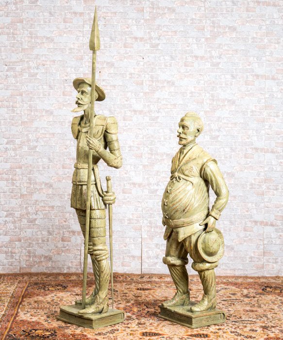 Esculturas de madera Quijote y Sancho - Antique arte y decoracion