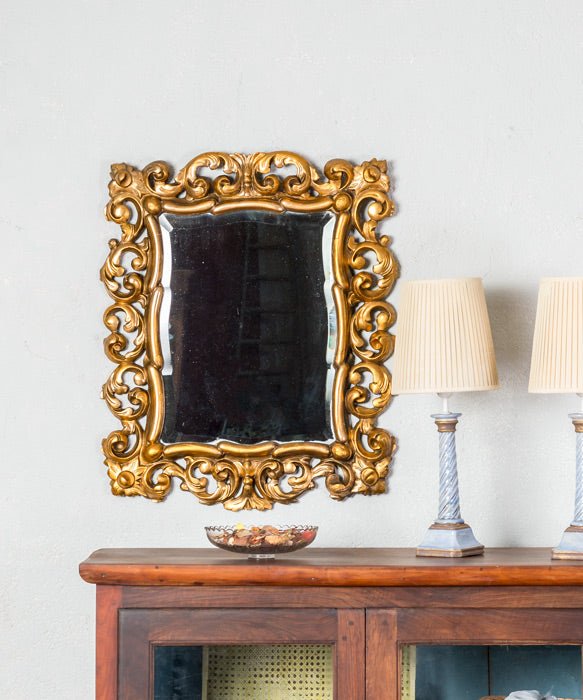 Espejo antiguo dorado de estilo barroco - Antique arte y decoracion