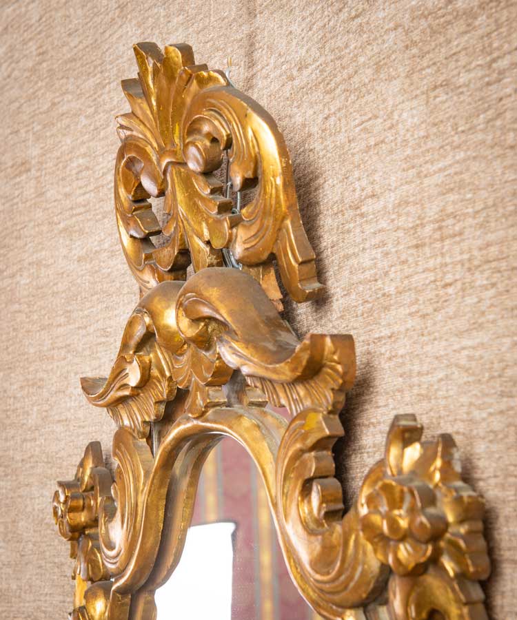 Espejo cornucopia antiguo pan de oro - Antique arte y decoracion