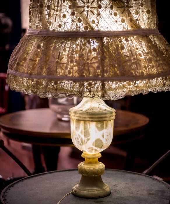 Lámpara antigua de calamina - Antique arte y decoracion
