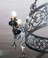 Lámpara de araña de hierro forjado antigua - Antique arte y decoracion