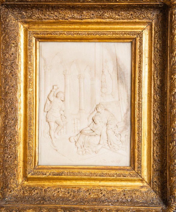 Marco dorado antiguo con relieve – Antique arte y decoracion