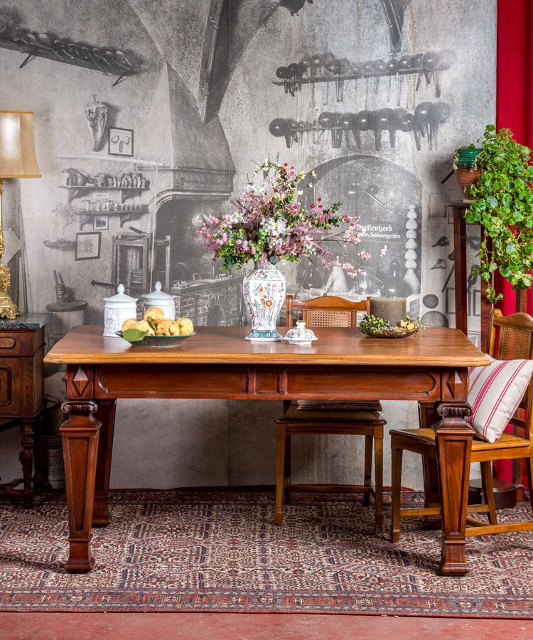 Mesa de comedor antigua de caoba cubana - Antique arte y decoracion
