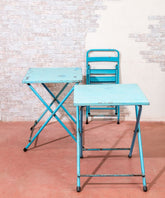 Mesa de hierro vintage Blue - Antique arte y decoracion